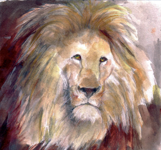 León  tinta s/papel   20 x 20 cm