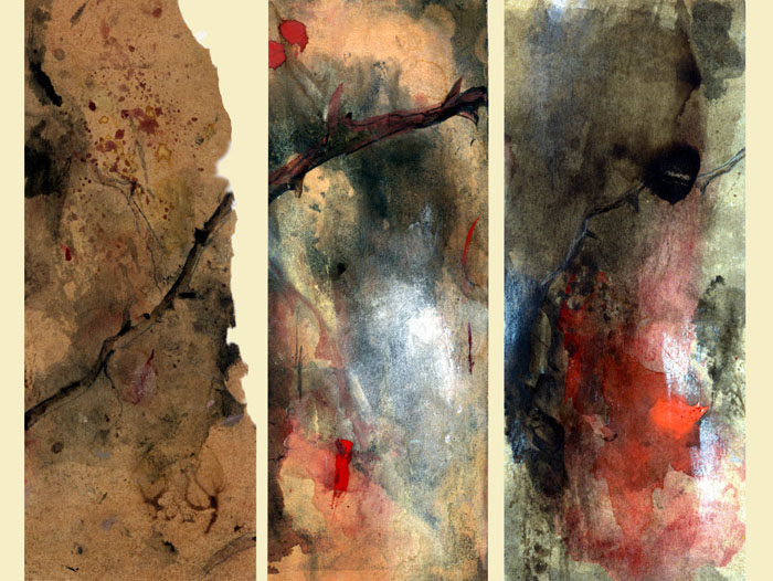 Dolor  tinta s/papel triptico 16,5x25 cm
