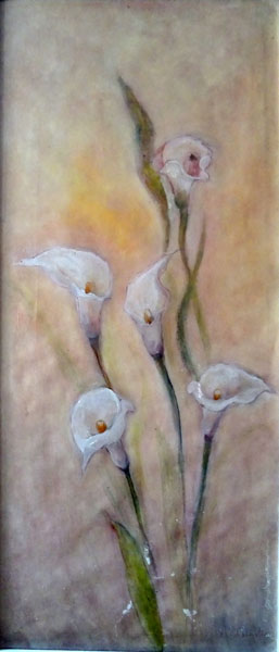 Lirio óleo s/papel  28 x 68 cm