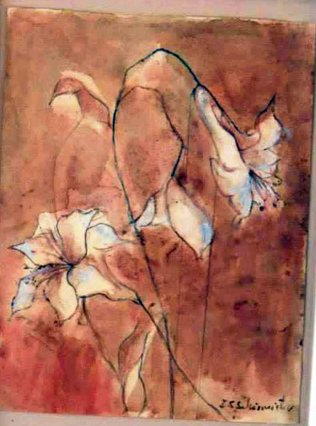 Lliri tinta s/papel 20 x 15 cm