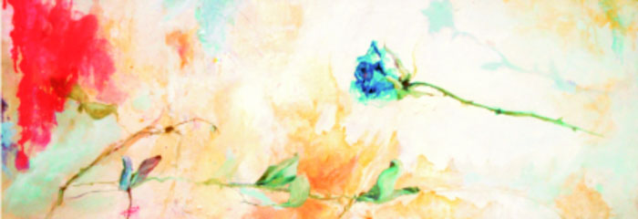 Rosa azul  óleo s/tabla 120 x 41 cm