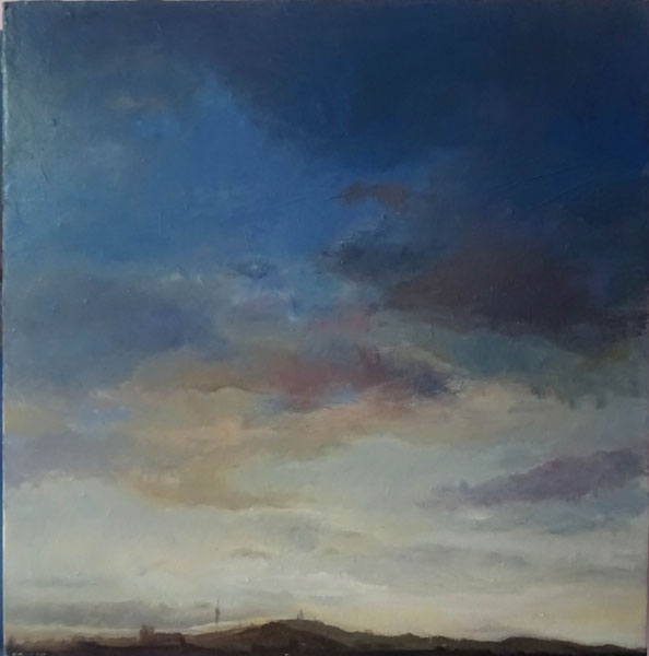 Cielo desde casa óleo s/tela 50x50 cm