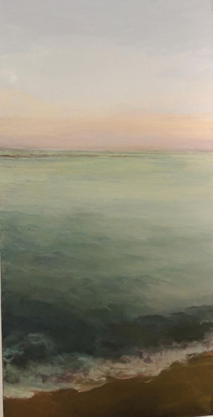 Contemplando el mar óleo s/tela (triptico) 100x50 cm
