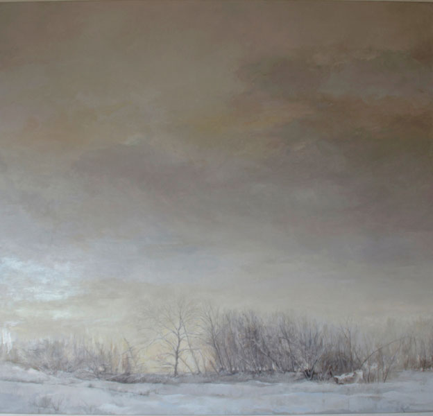 Olmillos en invierno óleo s/tela 120x120 cm