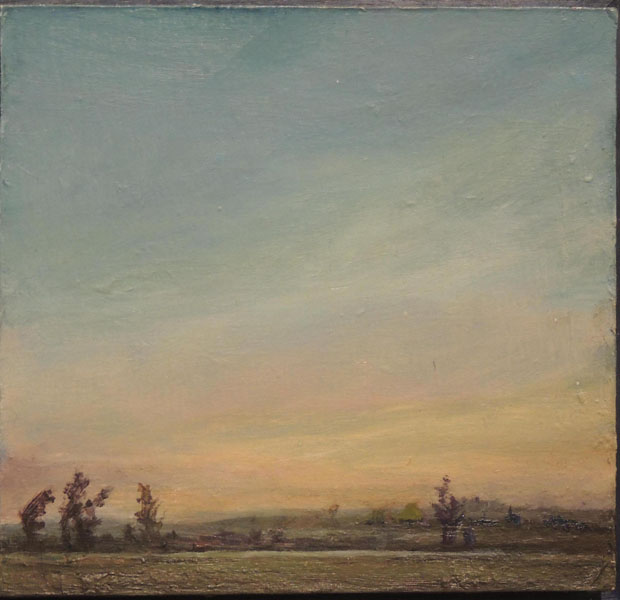 Atardecer marisma óleo s/tabla 25x25cm
