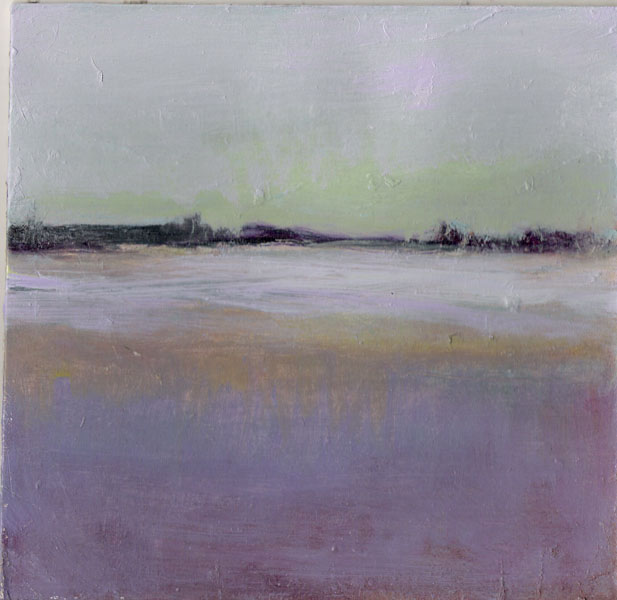 tierra y agua  óleo s/catón  25x25 cm