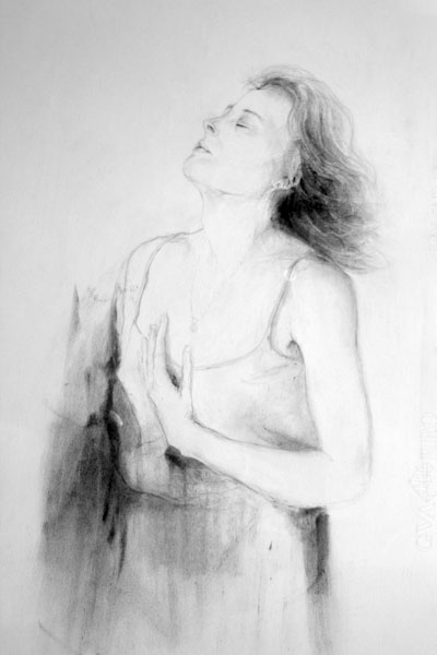 autorretrato II     carboncillo  50 x 70 cm