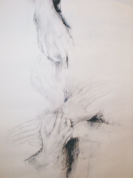 Diálogo     carboncillo  50 x 70 cm