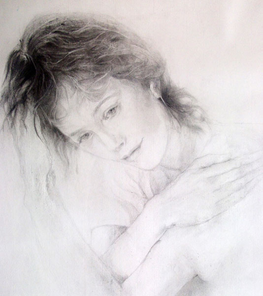 Autorretrato  carboncillo  50 x 70 cm