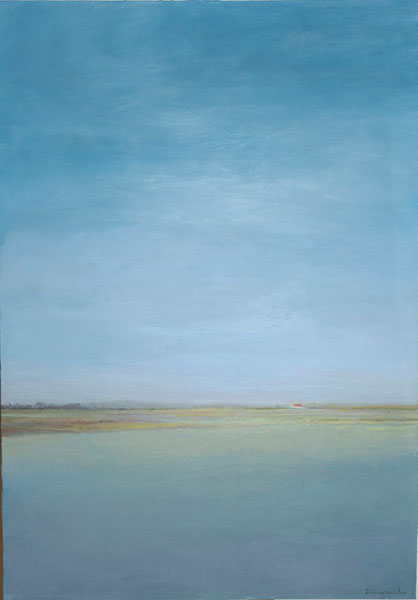 La casita roja óleo s/tela 100 x 50 cm